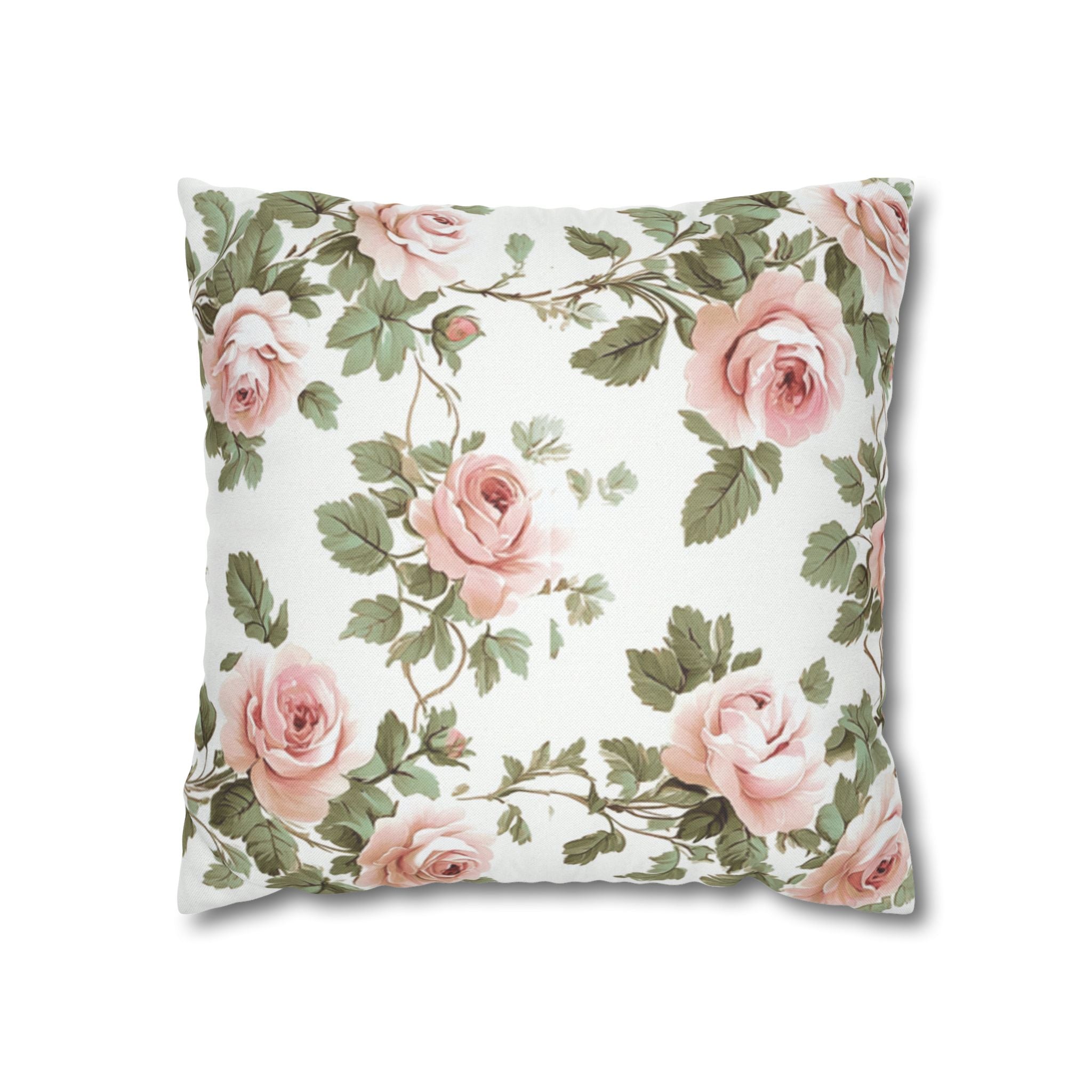 Vintage Floral Pattern Pillowcases , Square Decorative Pillowcase, Toile de Jouy seamless pattern