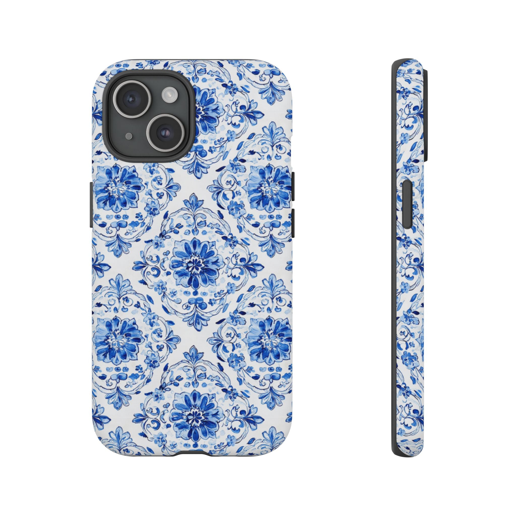 Blue Floral Tile Phone Case | Tough Case