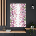 Floral Matte Canvas Wall Art, Pink Purple Botanical Print, Modern Symmetrical Flower Design, Stretched 1.25" Canvas Home Decor