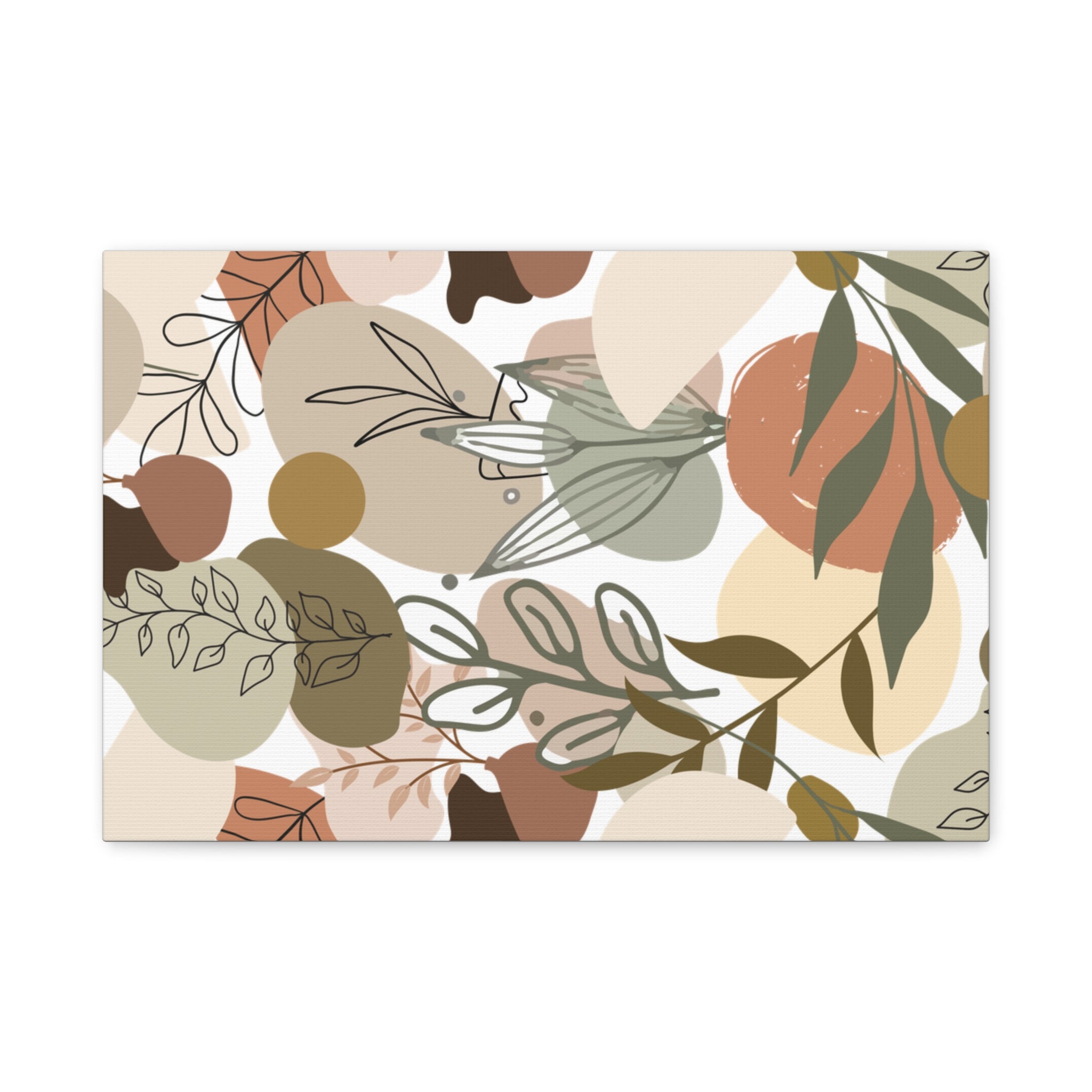 Abstract Modern Botanical Wall Art, Minimalist Line Art Canvas, Neutral Aesthetic Home Decor Print for Living Room or Bedroom, Matte Print, Stretched 1.25" Ready to Hang