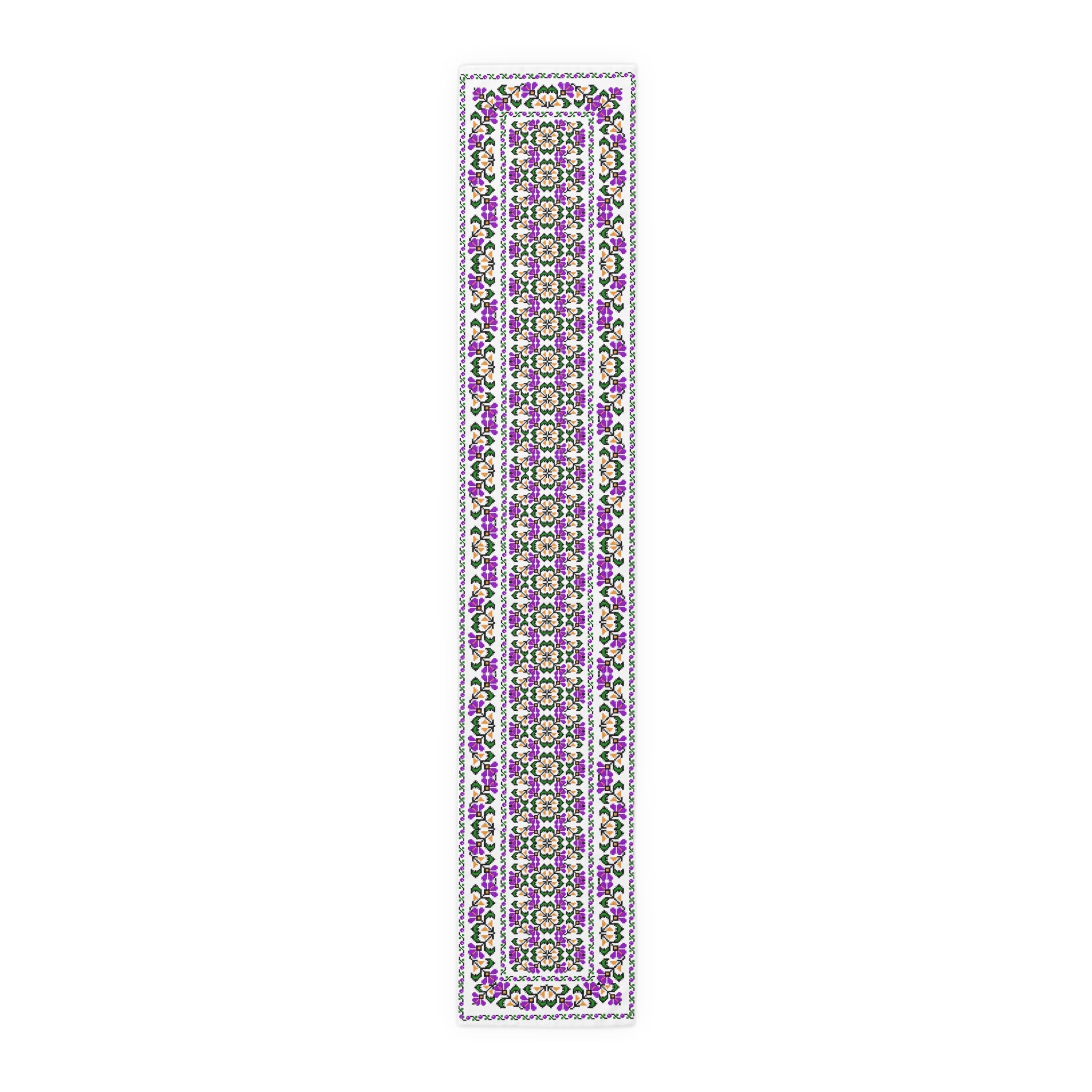 Ukrainian Traditional Purple Floral Pattern is Table Runner, Cotton Poly Dining home Decor, housewarming, cottage core
