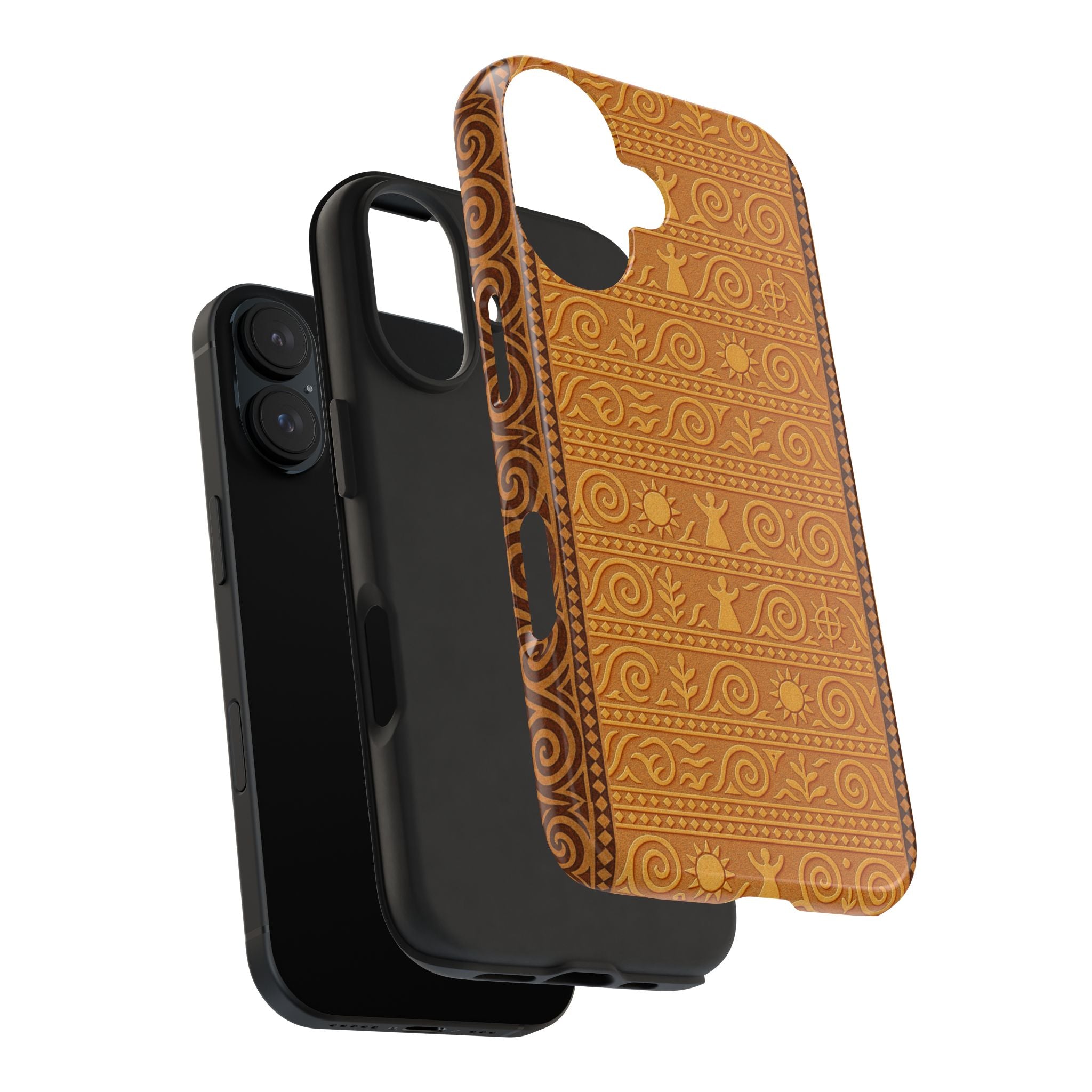 BLUESKYDEZIGN | Trypillian Code Phone Case | Ancient Terracotta Symbolism iPhone Cover | Ukrainian Heritage Gift