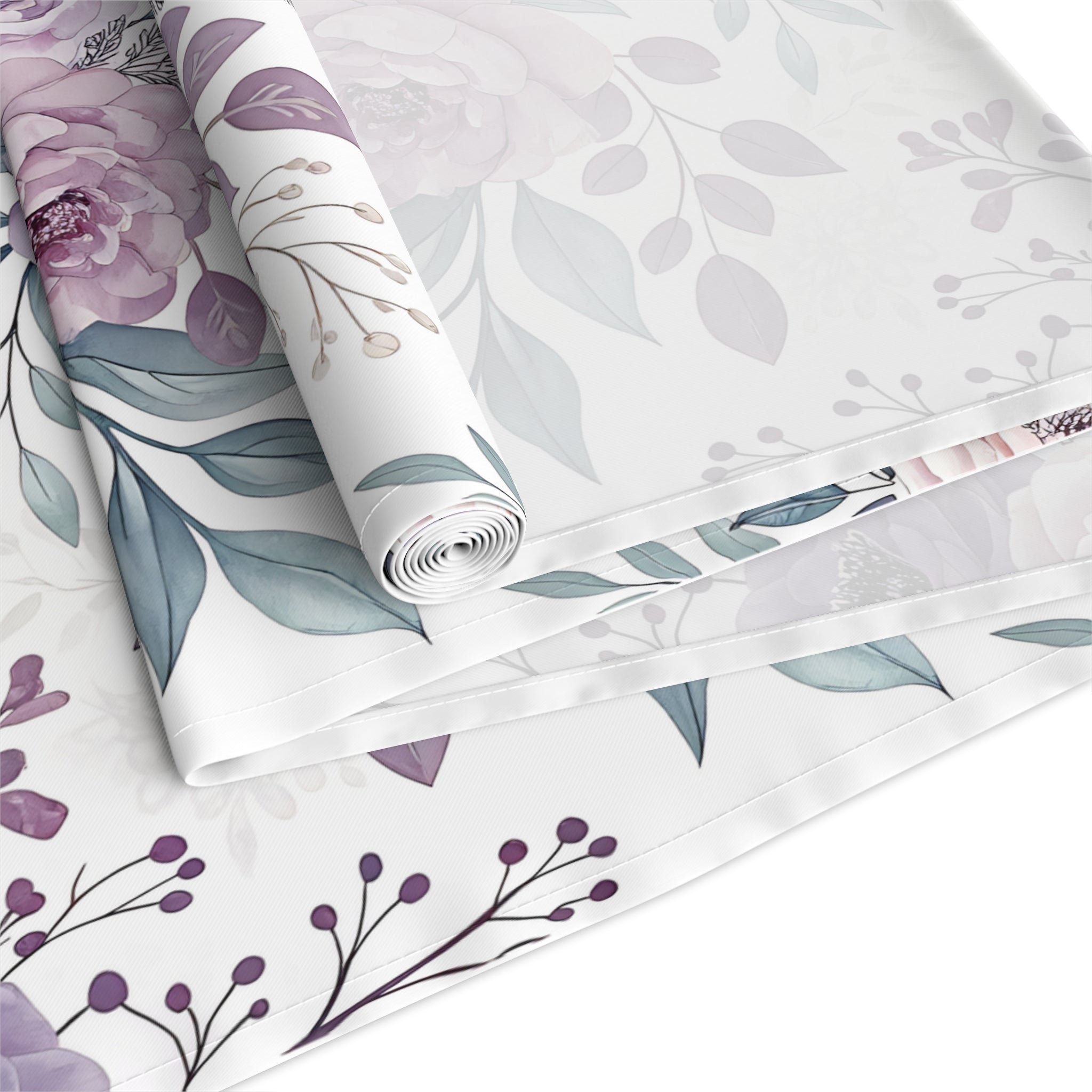 Spring Floral Table Runner, Pastel Flower Dining Table Decor, Cotton & Polyester Runner in Two Sizes, Elegant Spring Kitchen Decor