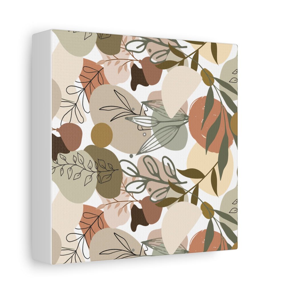 Abstract Modern Botanical Wall Art, Minimalist Line Art Canvas, Neutral Aesthetic Home Decor Print for Living Room or Bedroom, Matte Print, Stretched 1.25" Ready to Hang