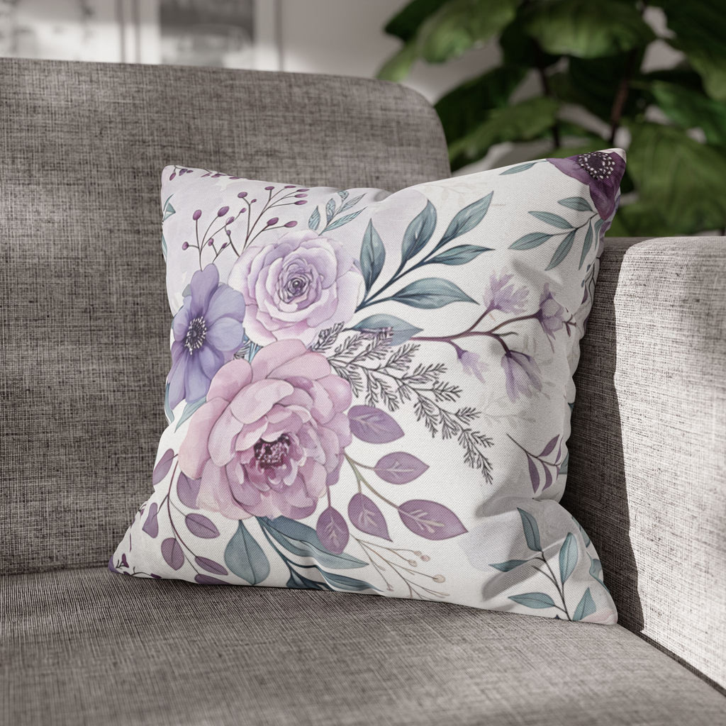 BLUESKYDEZIGN Spring Floral Pillow Cover - Watercolor Flower Cushion, Cottagecore Boho Home Decor