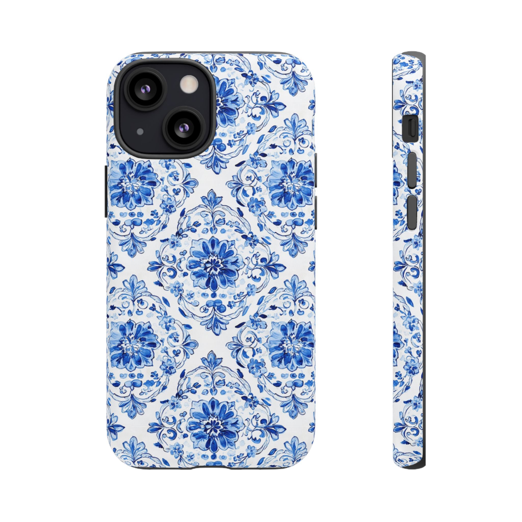 Blue Floral Tile Phone Case | Tough Case