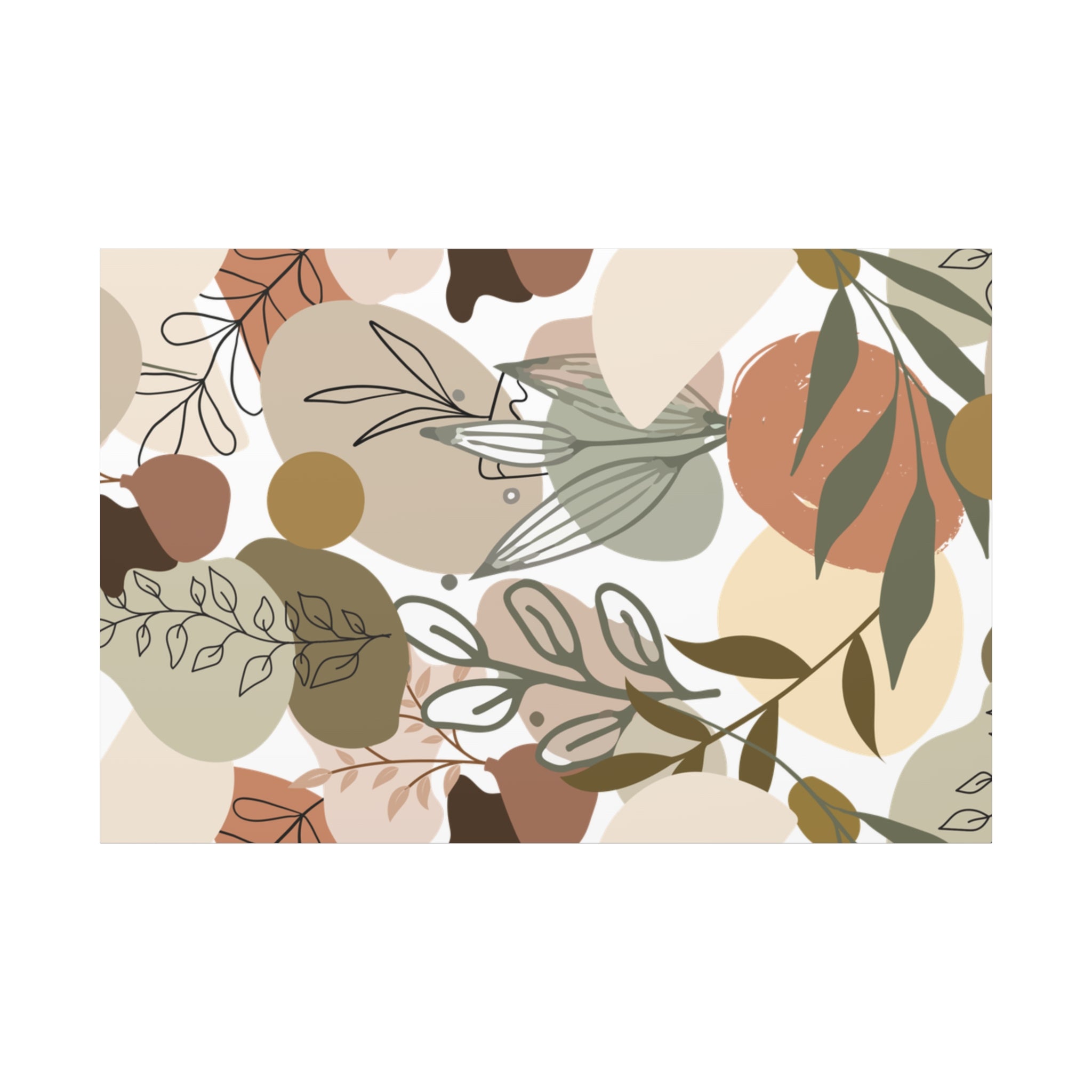 Abstract Modern Botanical Wall Art, Minimalist Line Art Canvas, Neutral Aesthetic Home Decor Print for Living Room or Bedroom, Matte Print, Stretched 1.25" Ready to Hang