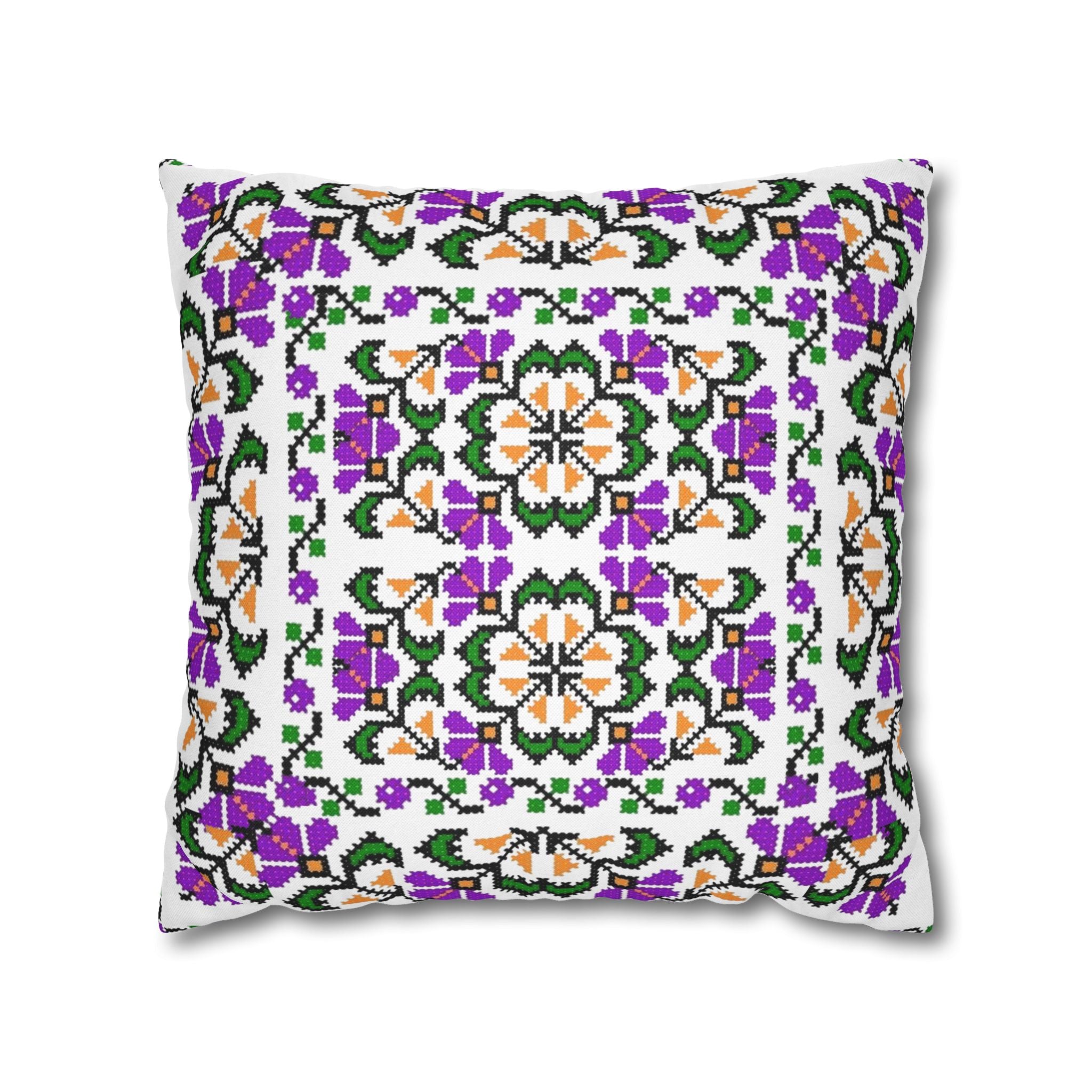 Ukrainian Traditional Floral Pattern Pillowcase, Square Pillow, housewarming, cottage core