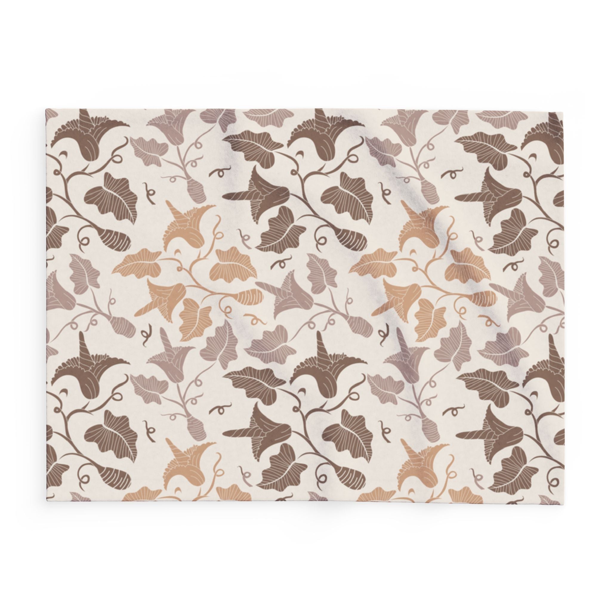 Beige Leaves Arctic Fleece  Blanket, Nature Home Decor,Throw over Lap, beige Background,gift for parents, bedroom, housewarming,cottage core