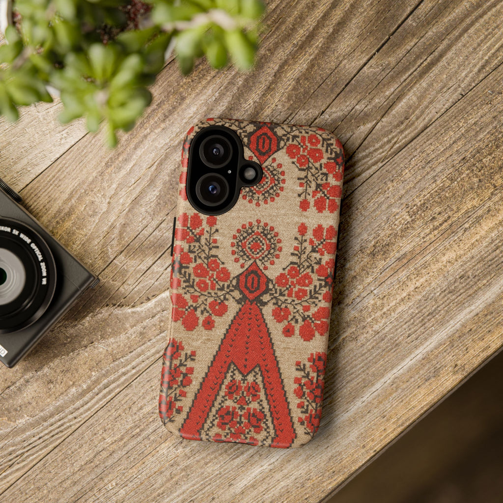 BLUESKYDEZIGN Berehynia Red Phone Case - Folk Embroidery, Slavic Heritage Design