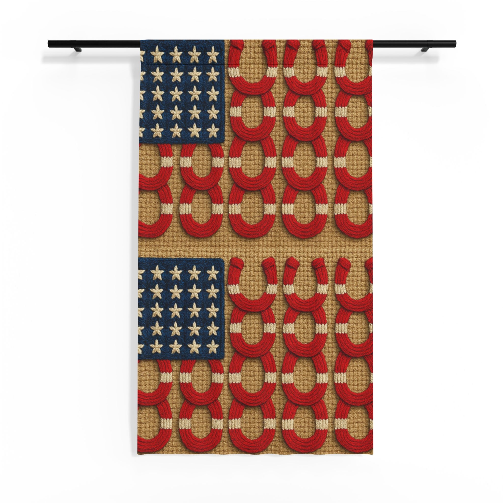 Rooted Knot Sheer Curtain Panel | Patriotic Farmhouse Window Treatment | 50"×84"
