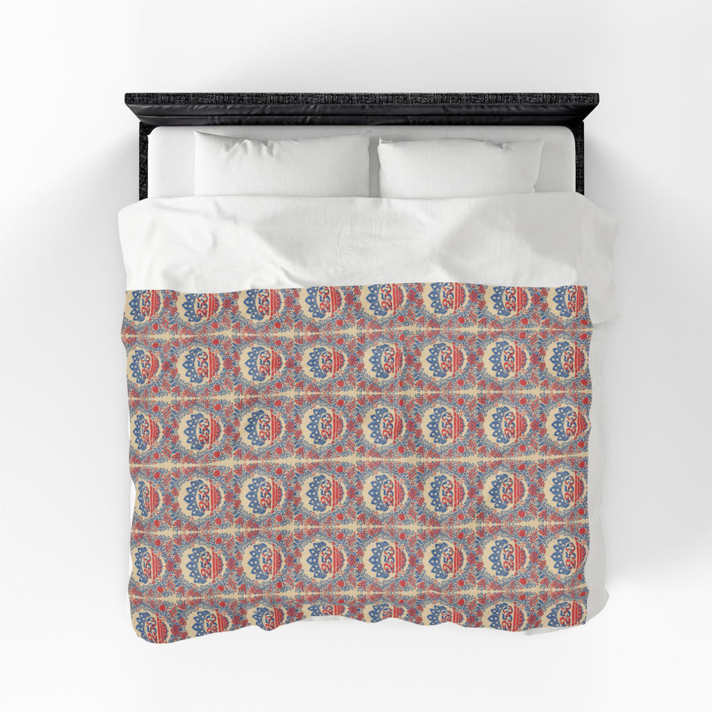 Freedom's Garden 250 – Patriotic Floral Plush Blanket | Vintage Americana Throw | 250th Anniversary