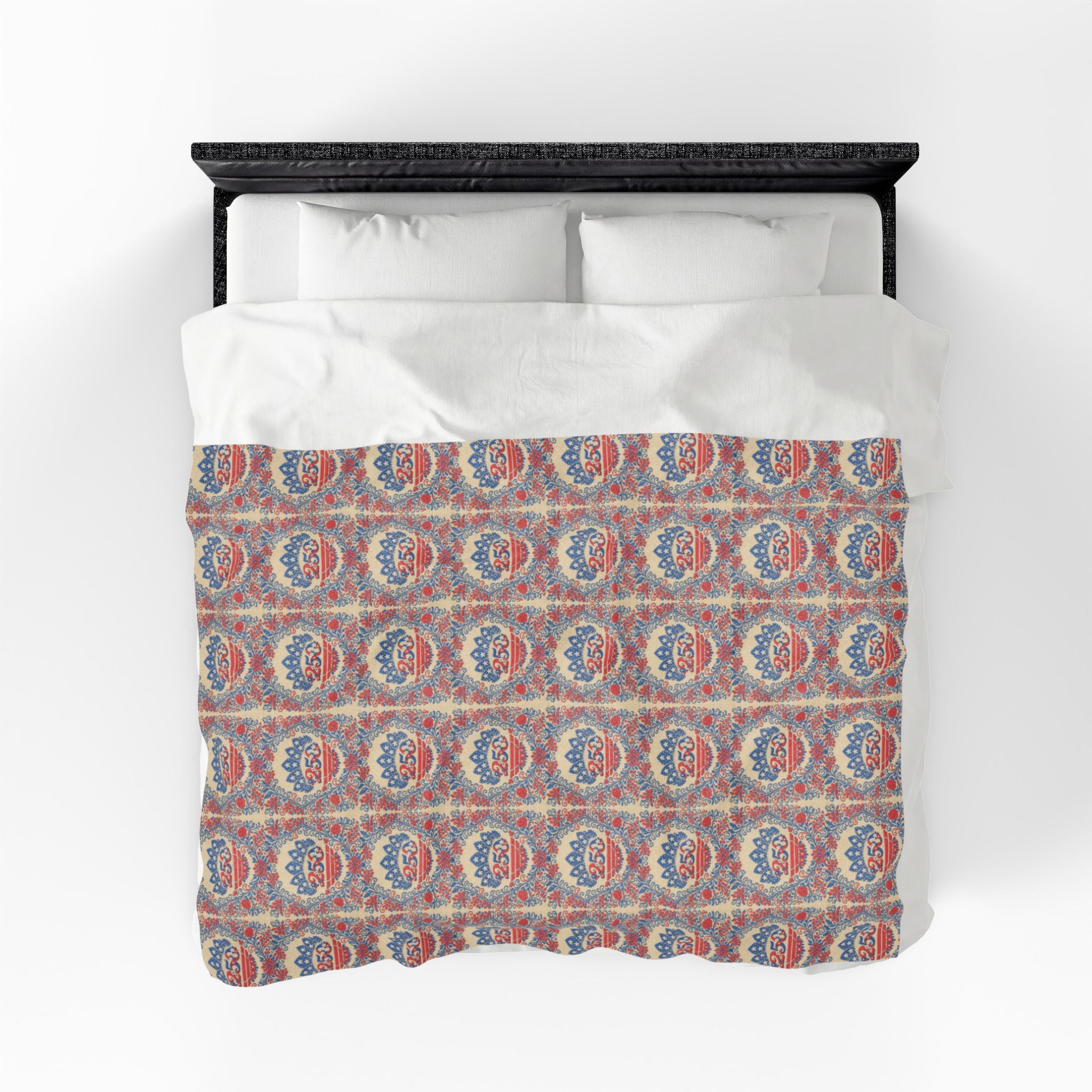 Freedom's Garden 250 – Patriotic Floral Plush Blanket | Vintage Americana Throw | 250th Anniversary