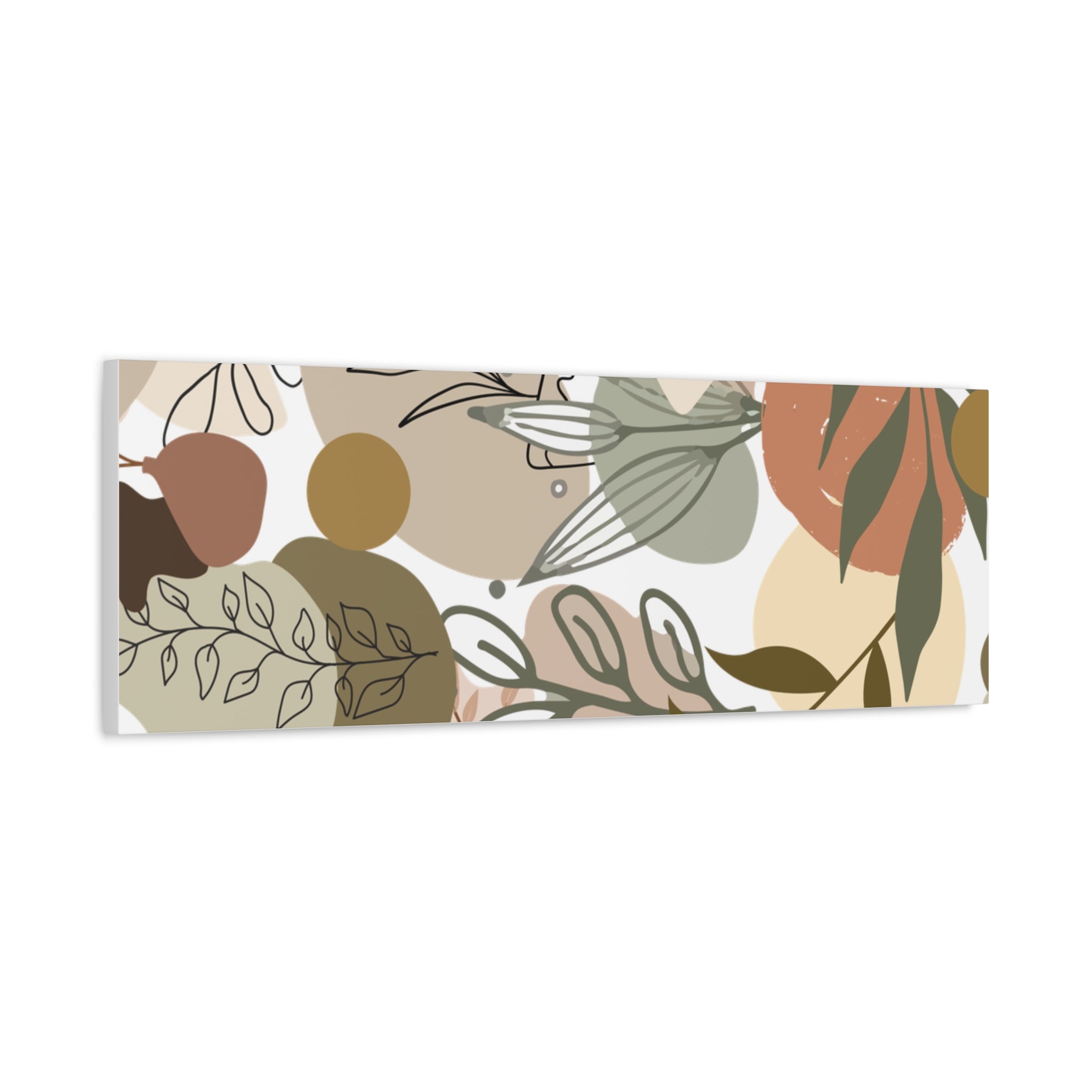 Abstract Modern Botanical Wall Art, Minimalist Line Art Canvas, Neutral Aesthetic Home Decor Print for Living Room or Bedroom, Matte Print, Stretched 1.25" Ready to Hang