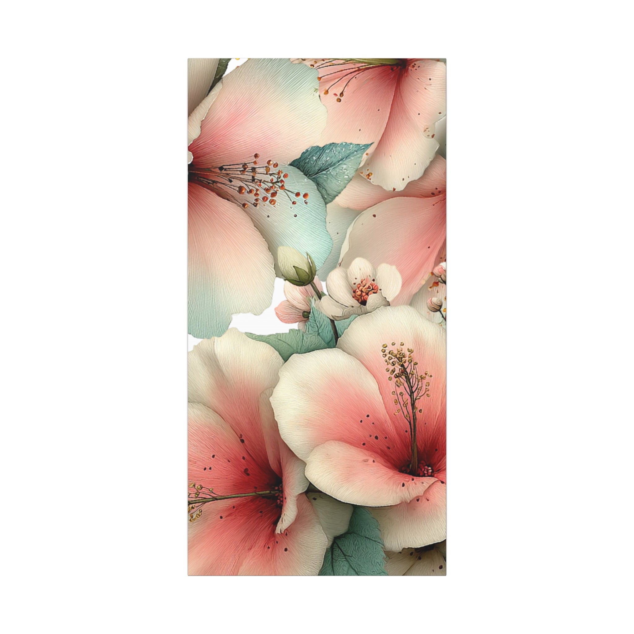 Pastel Floral Matte Canvas Wall Art, Soft Botanical Print, Modern Home Decor, Watercolor Flower Artwork, Stretched 1.25" Canvas