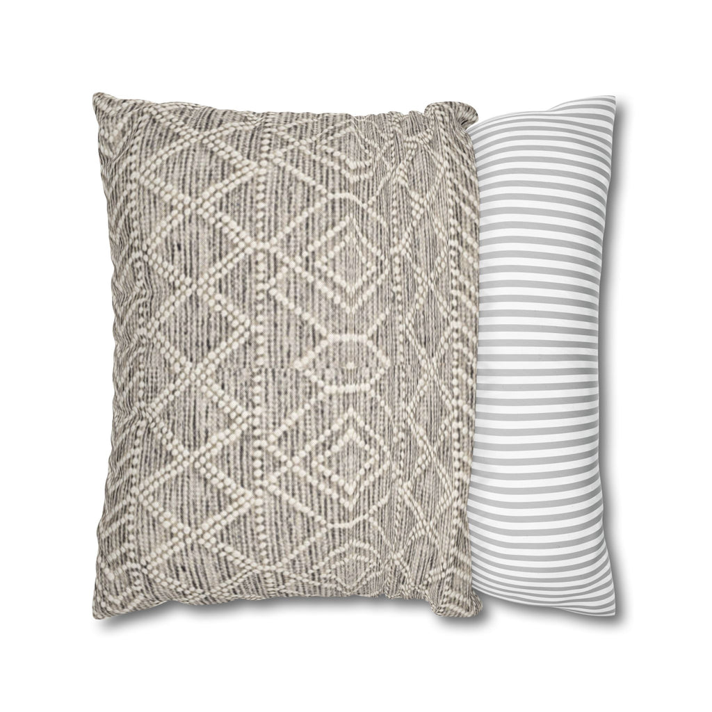 Sand & Stone Diamond Weave Pillow Cover | Farmhouse Heritage Ivory Cushion