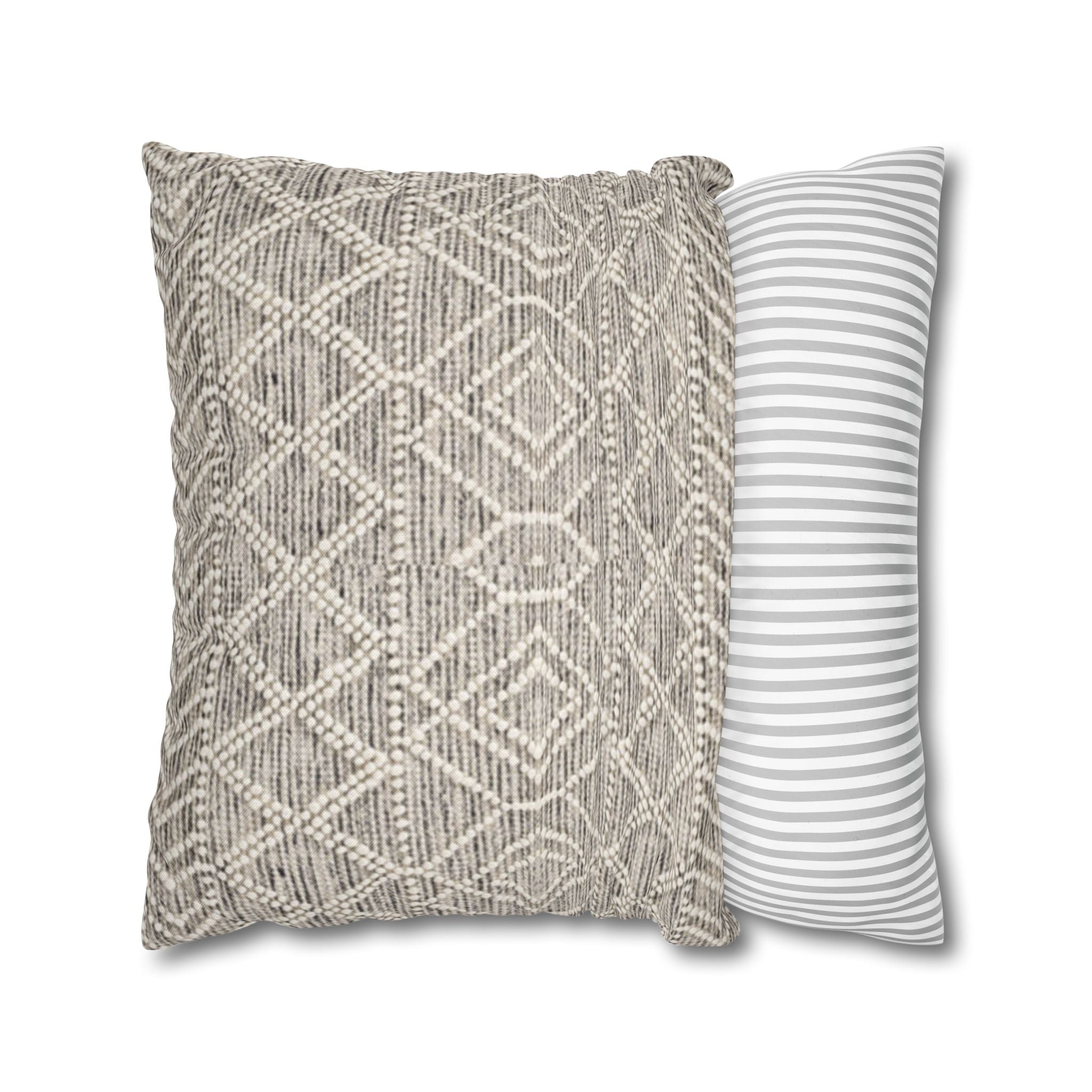 Sand & Stone Diamond Weave Pillow Cover | Farmhouse Heritage Ivory Cushion