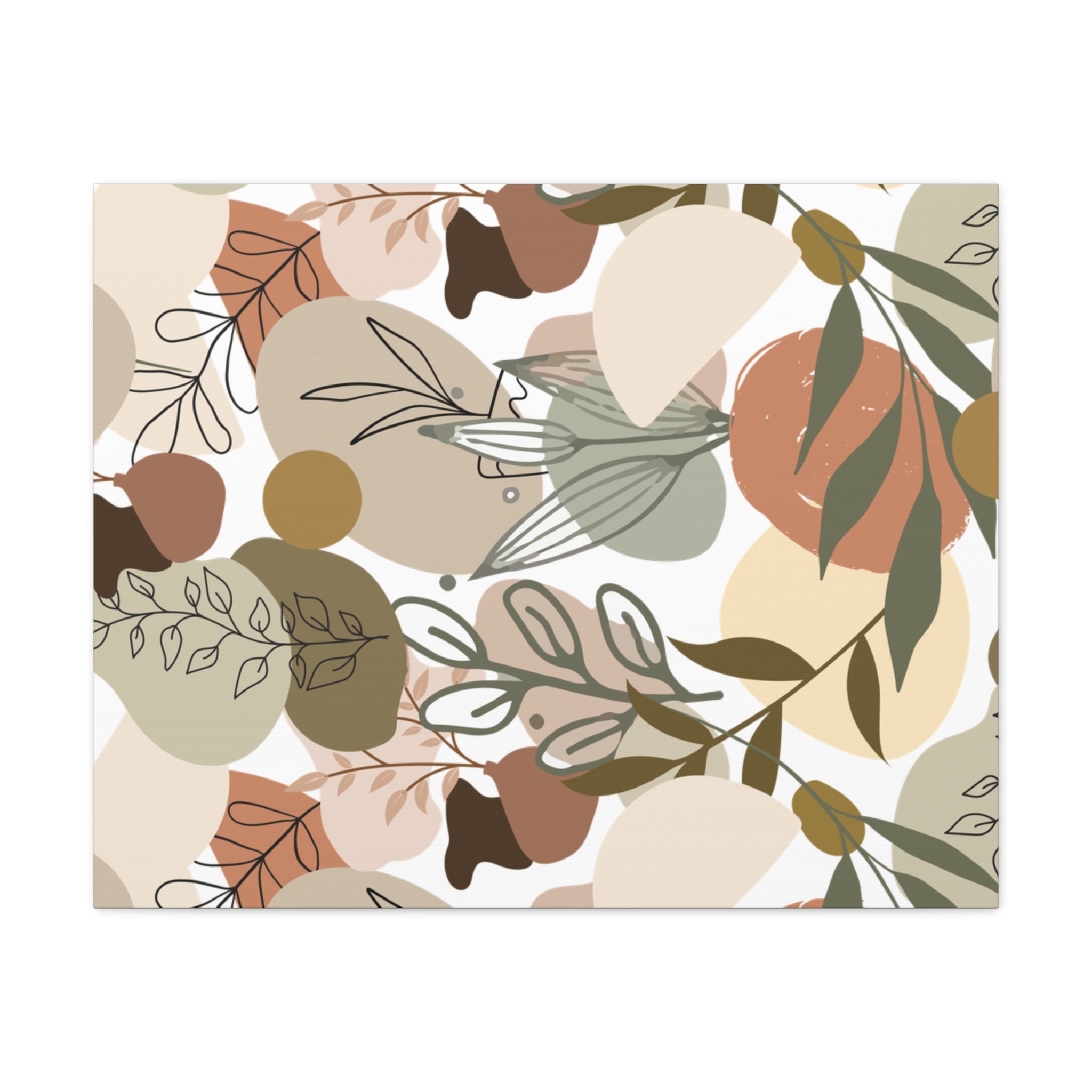 Abstract Modern Botanical Wall Art, Minimalist Line Art Canvas, Neutral Aesthetic Home Decor Print for Living Room or Bedroom, Matte Print, Stretched 1.25" Ready to Hang