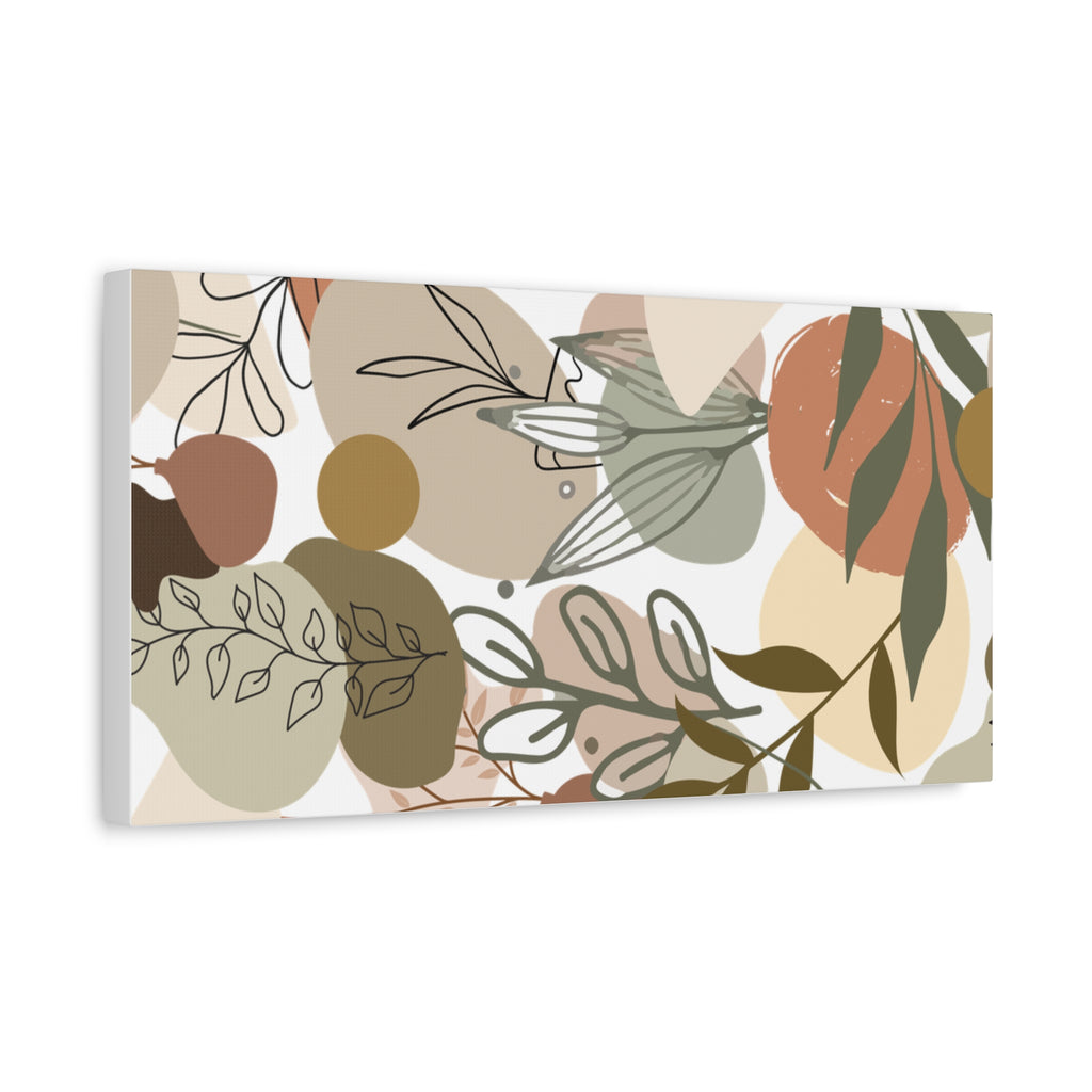 Abstract Modern Botanical Wall Art, Minimalist Line Art Canvas, Neutral Aesthetic Home Decor Print for Living Room or Bedroom, Matte Print, Stretched 1.25" Ready to Hang