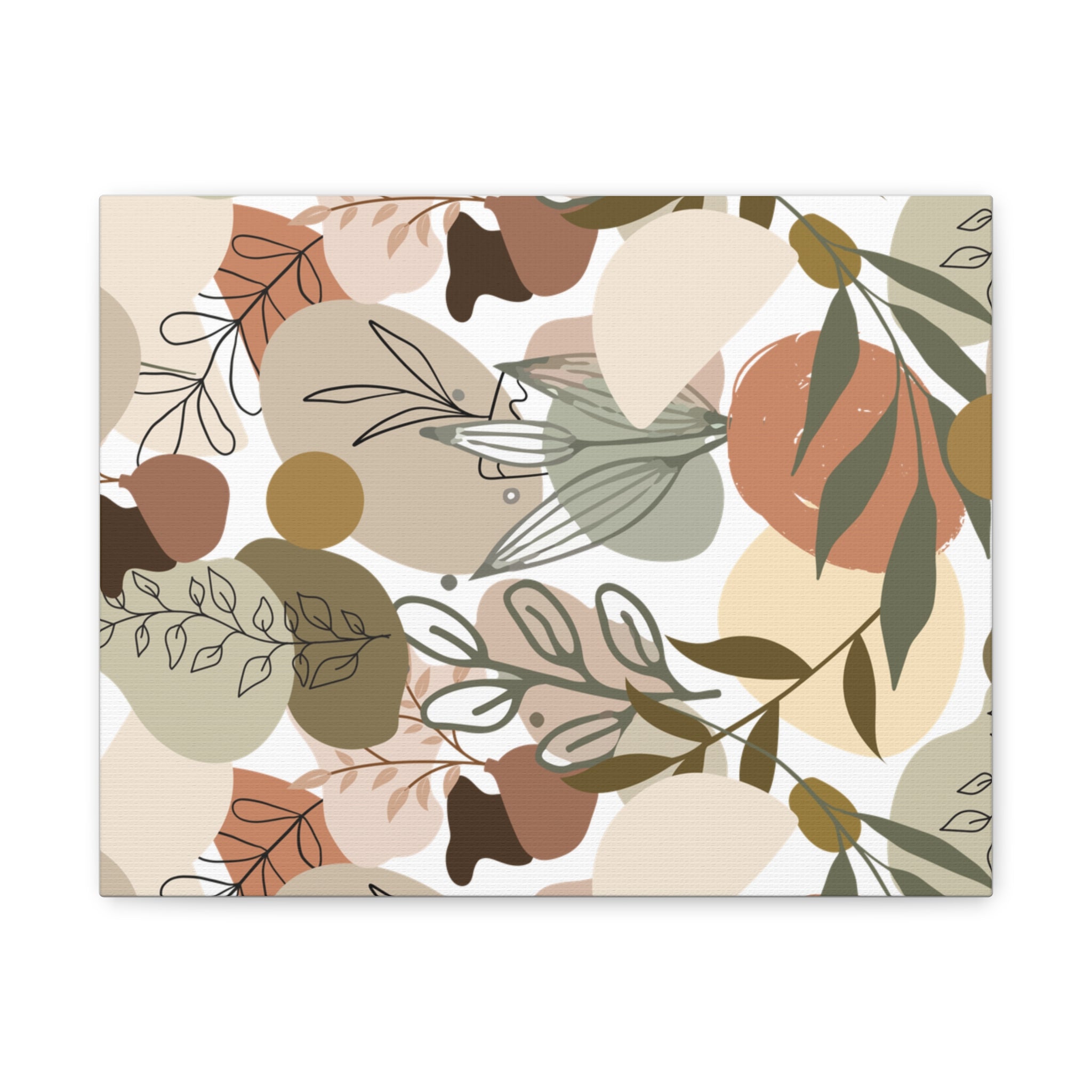 Abstract Modern Botanical Wall Art, Minimalist Line Art Canvas, Neutral Aesthetic Home Decor Print for Living Room or Bedroom, Matte Print, Stretched 1.25" Ready to Hang