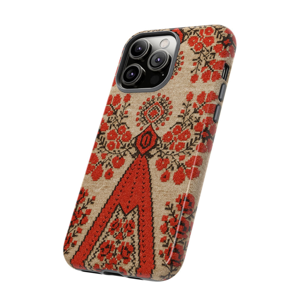 BLUESKYDEZIGN Berehynia Red Phone Case - Folk Embroidery, Slavic Heritage Design