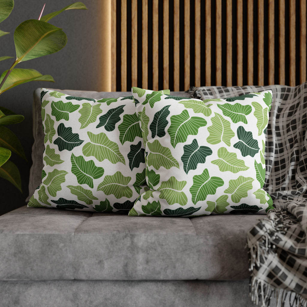 Green Leaf Pillow Cover