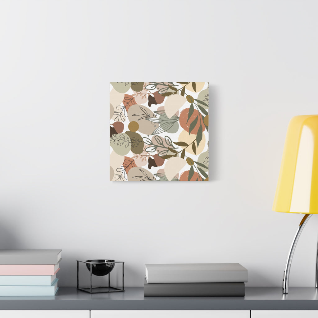 Abstract Modern Botanical Wall Art, Minimalist Line Art Canvas, Neutral Aesthetic Home Decor Print for Living Room or Bedroom, Matte Print, Stretched 1.25" Ready to Hang