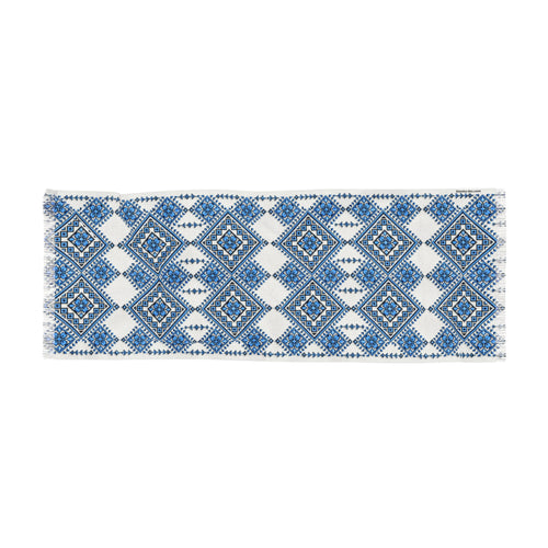 Blue Geometric Diamond Scarf — Lightweight Boho Wrap | BLUESKYDEZIGN