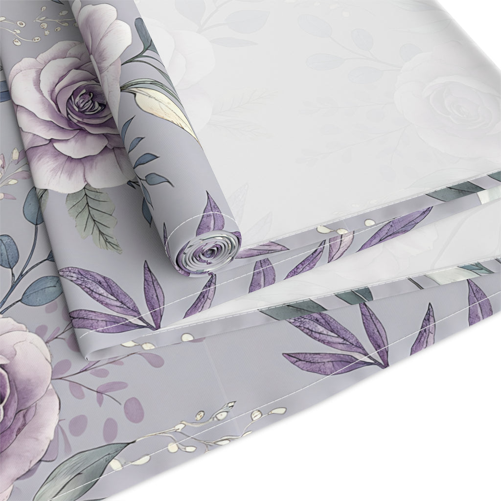 BLUESKYDEZIGN Purple Rose Floral Table Runner - Elegant Spring Wedding Decor