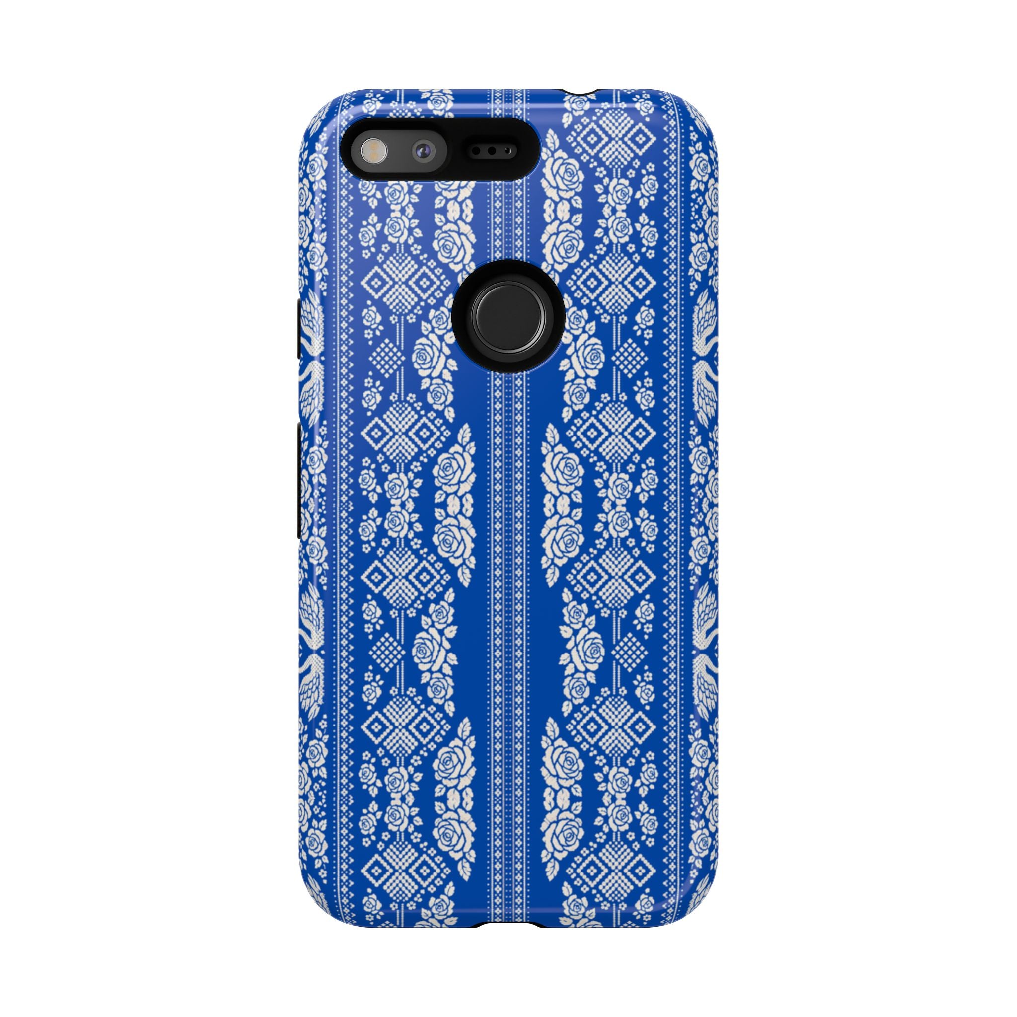 Wedding Swans Phone Case Blue  White Elegant Protective Cover, Tough Cases, Protective Folk Art Cover for iPhone  Samsung