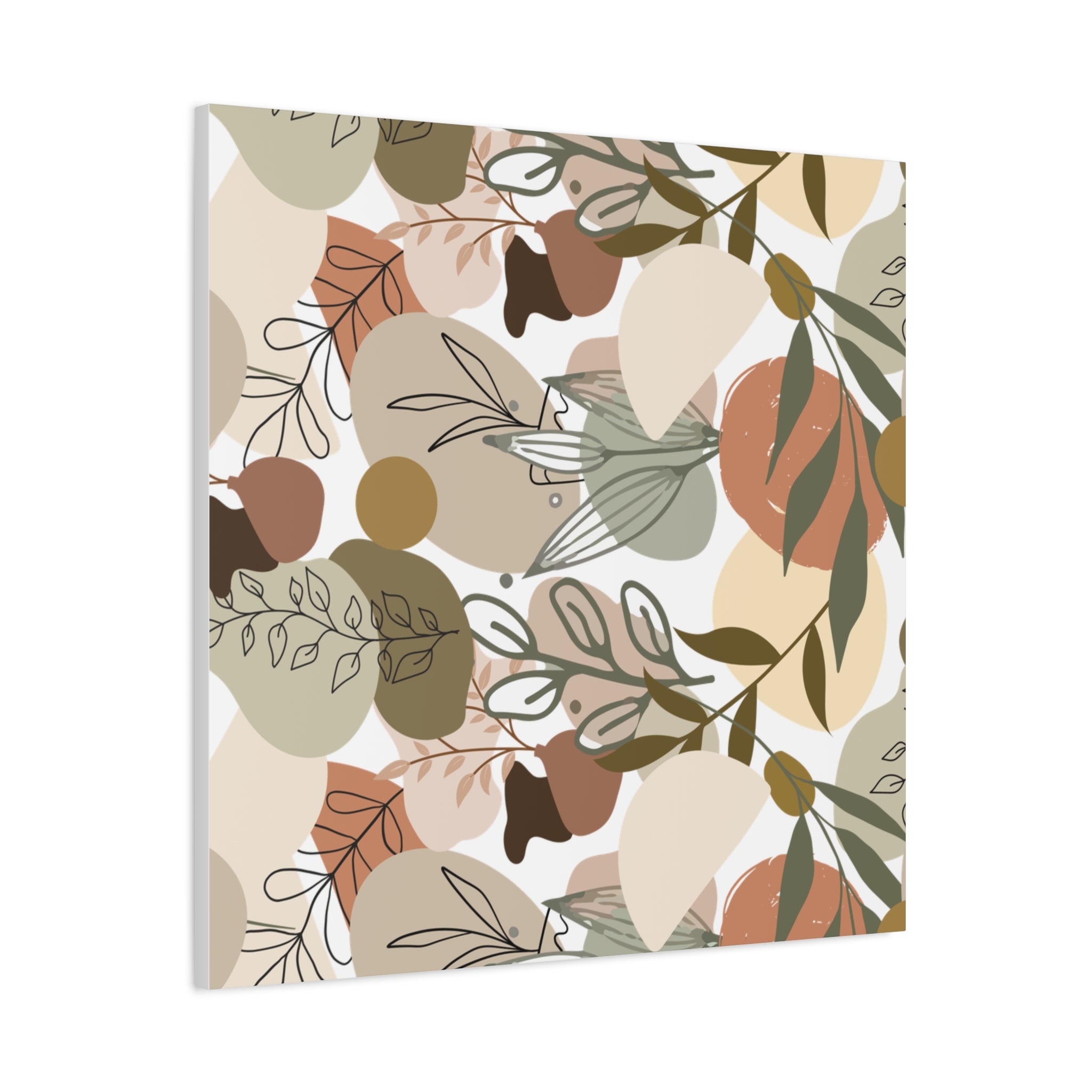 Abstract Modern Botanical Wall Art, Minimalist Line Art Canvas, Neutral Aesthetic Home Decor Print for Living Room or Bedroom, Matte Print, Stretched 1.25" Ready to Hang