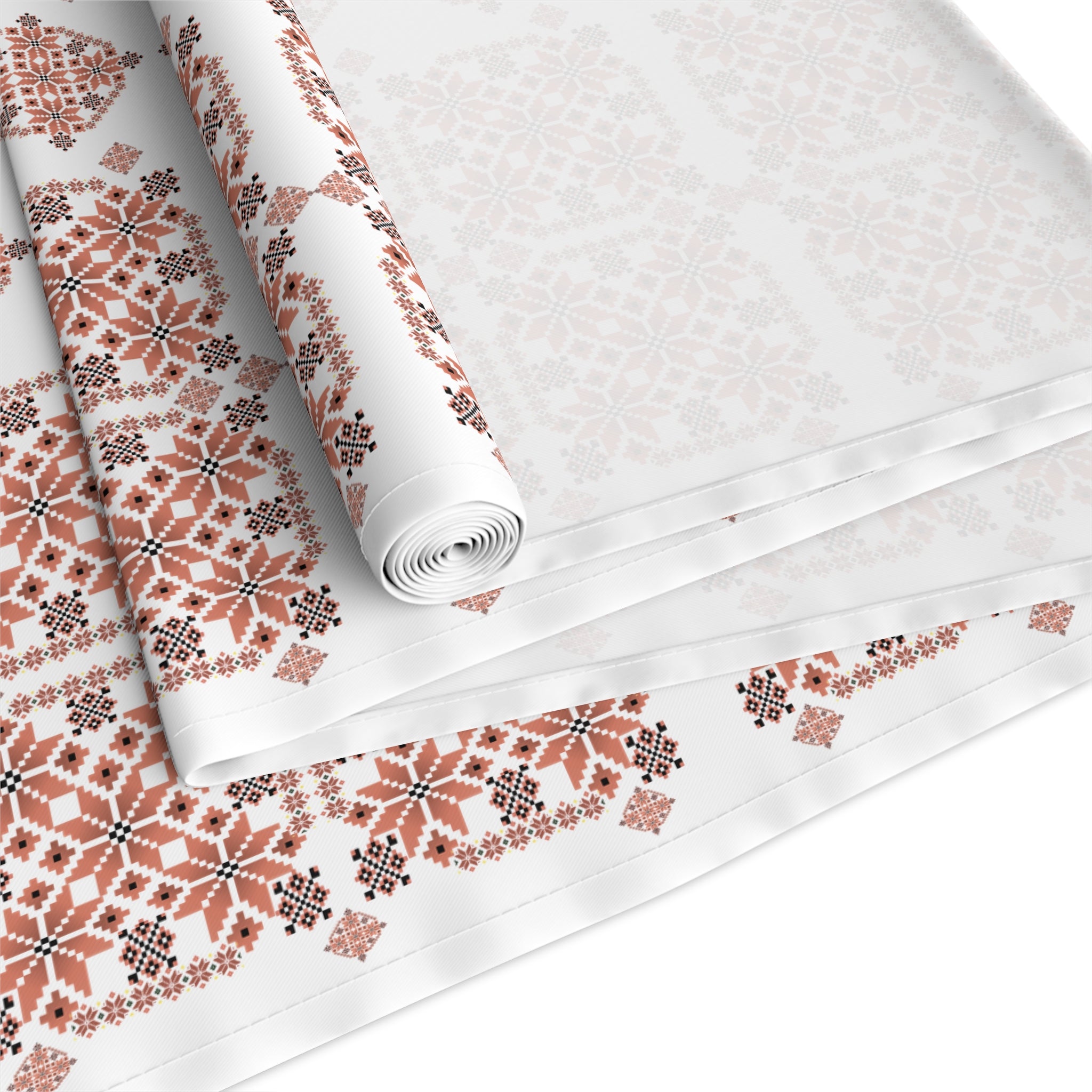 Ukrainian Red & Black Pattern Table Runner, holiday table setting, vintage home decor, for parents, housewarming, cottage core