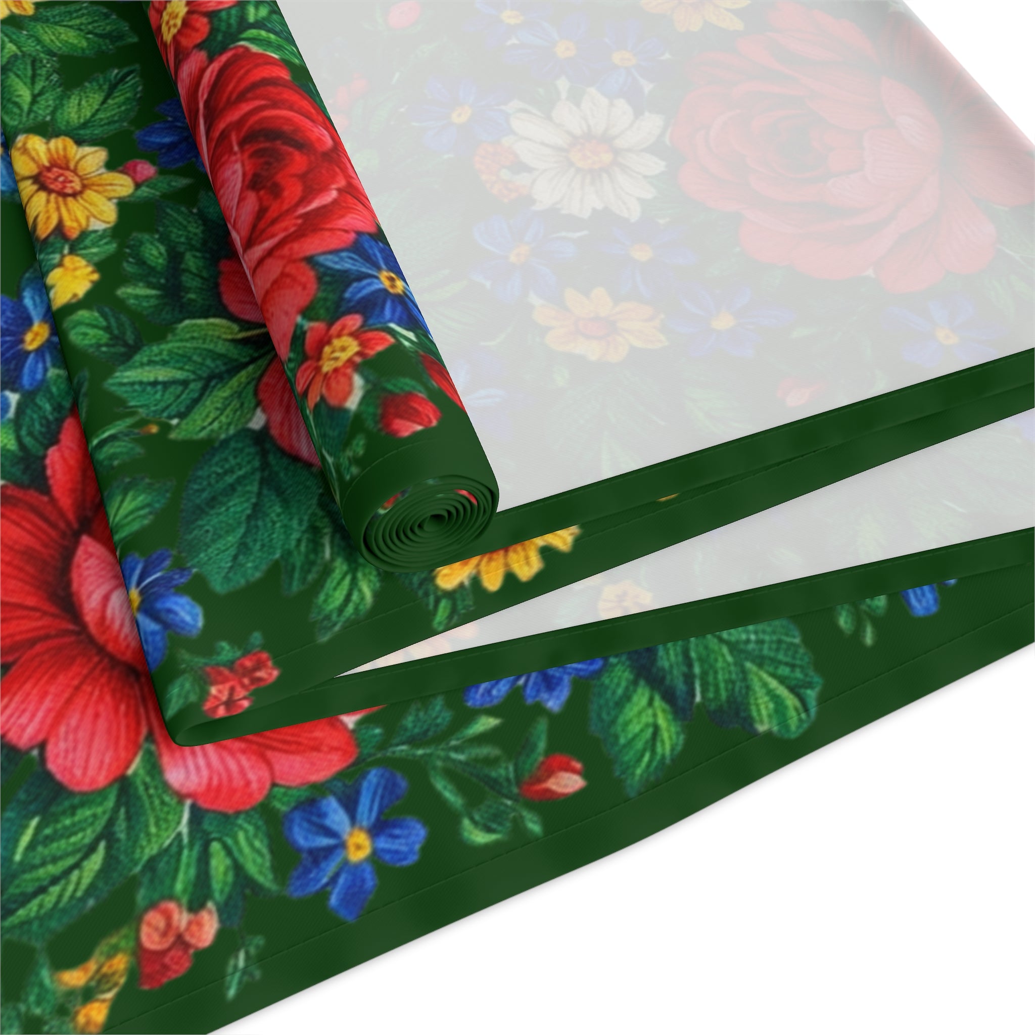 Rose Garden Table Runner | Cottagecore Floral Green Decor | Boho Dining & Kitchen Gift