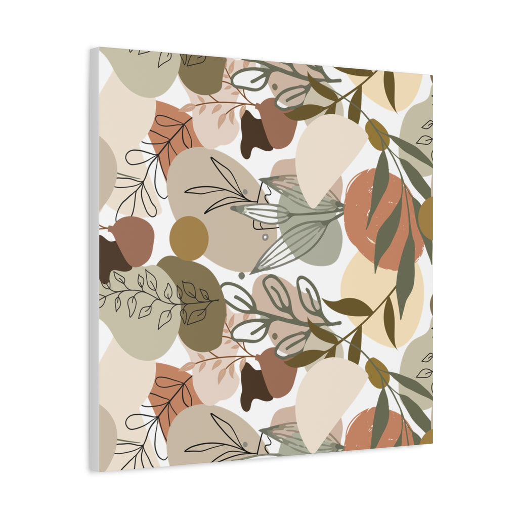 Abstract Modern Botanical Wall Art, Minimalist Line Art Canvas, Neutral Aesthetic Home Decor Print for Living Room or Bedroom, Matte Print, Stretched 1.25" Ready to Hang