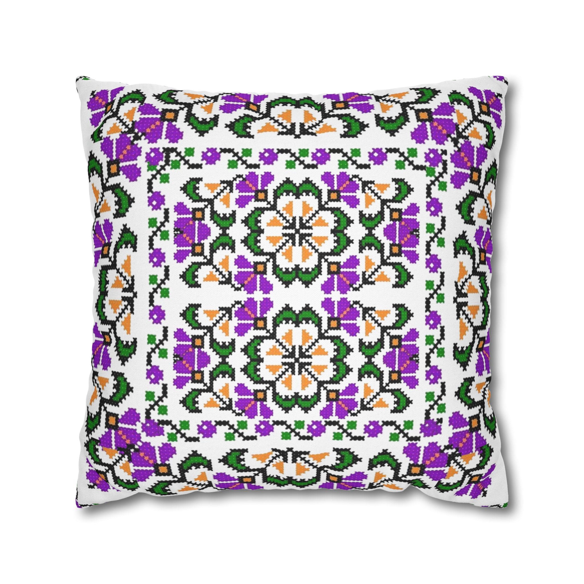 Ukrainian Traditional Floral Pattern Pillowcase, Square Pillow, housewarming, cottage core
