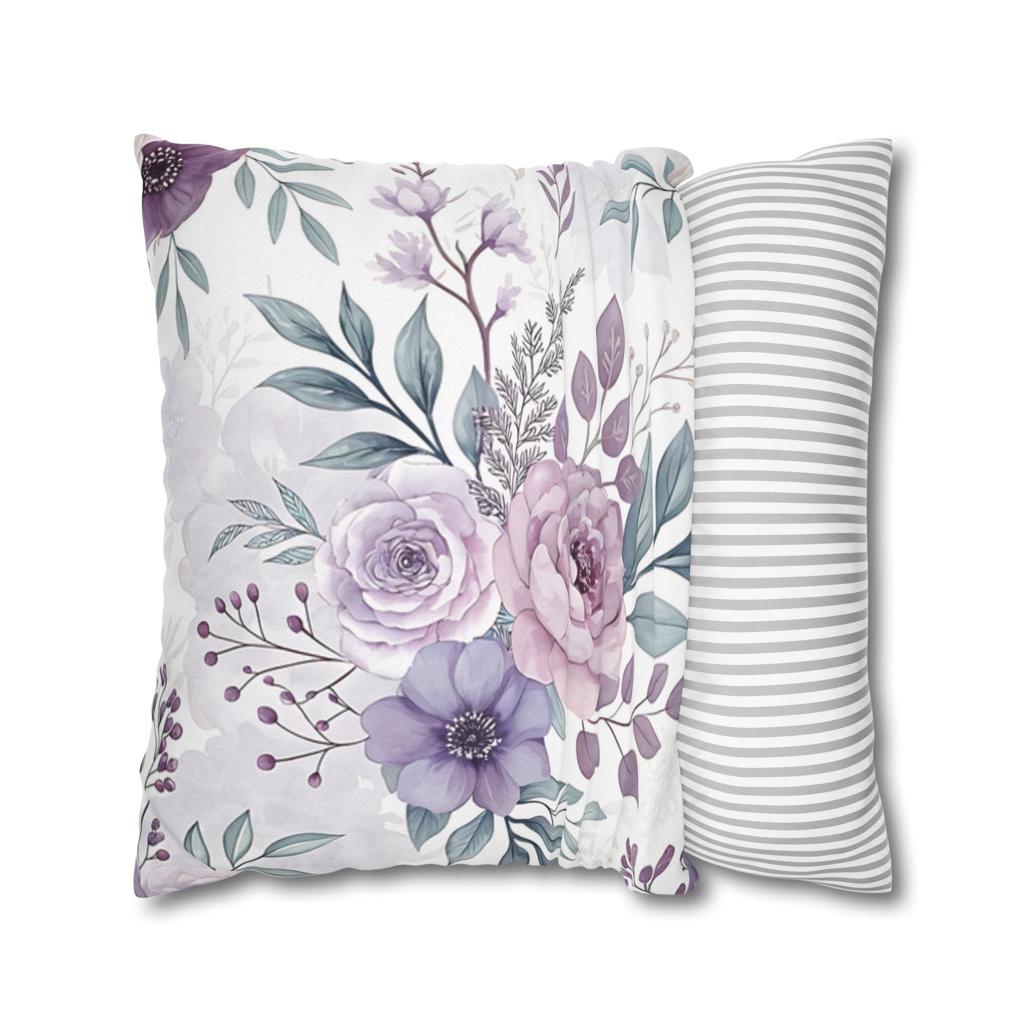 BLUESKYDEZIGN Spring Floral Pillow Cover - Watercolor Flower Cushion, Cottagecore Boho Home Decor