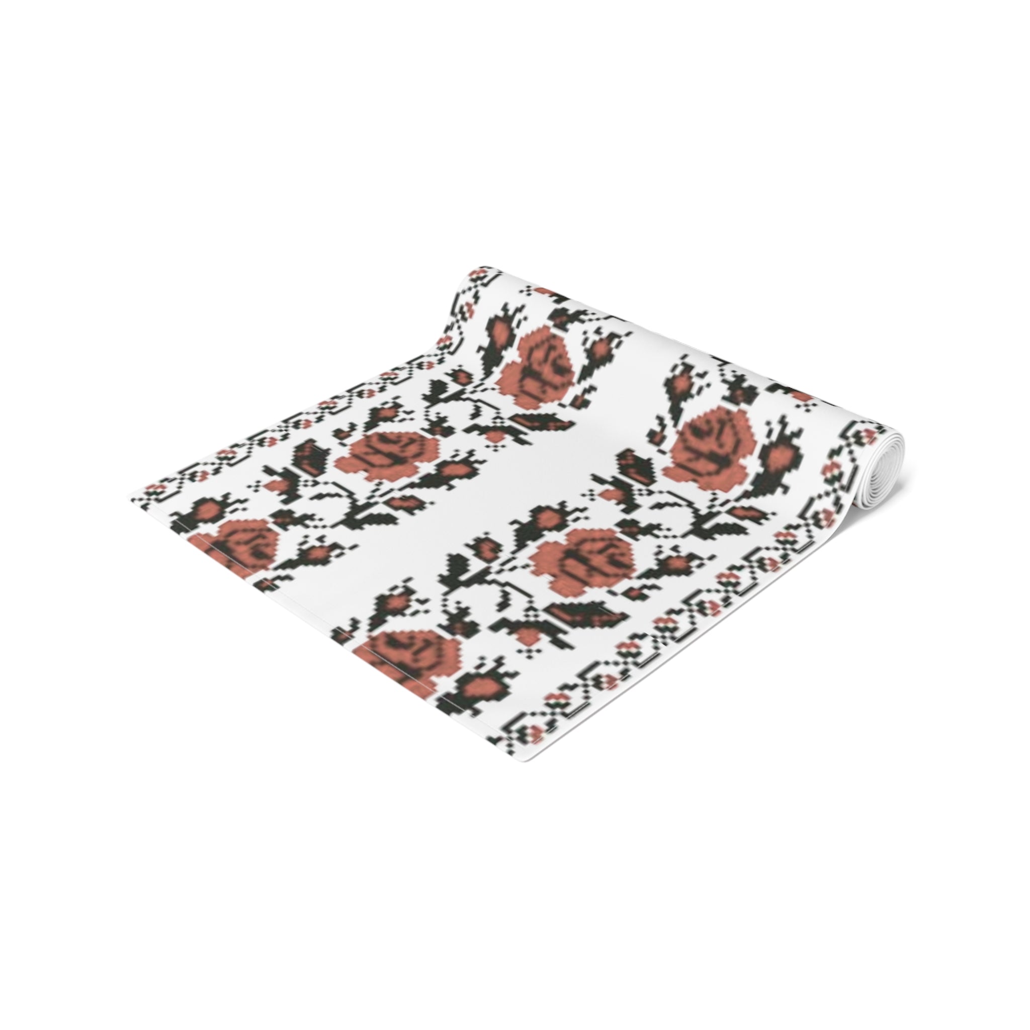 BLUESKYDEZIGN Ukrainian Traditional Table Runner - Red Black Heritage Decor