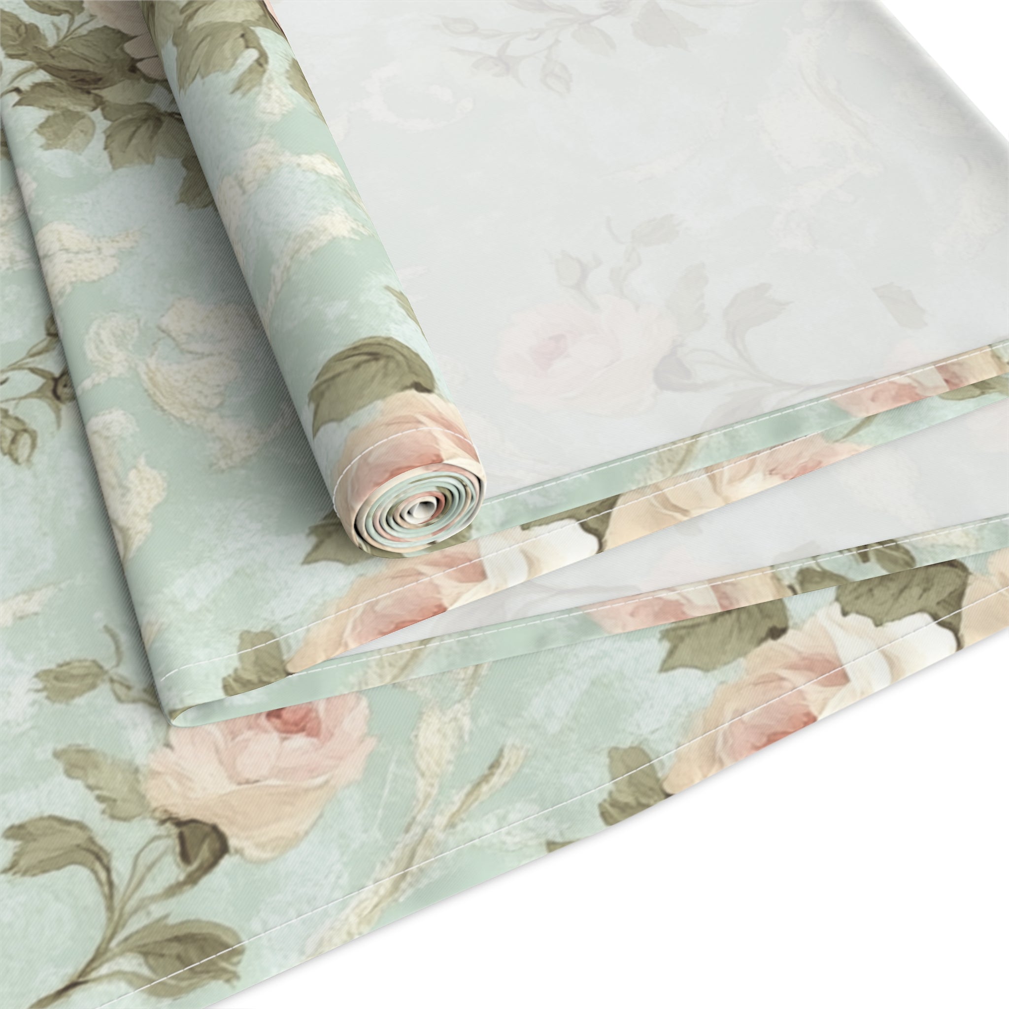Vintage Pink Rose Pattern Table Runner | Floral Table Runner