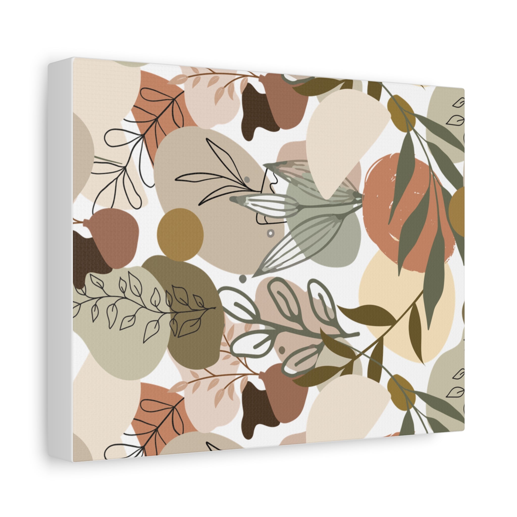 Abstract Modern Botanical Wall Art, Minimalist Line Art Canvas, Neutral Aesthetic Home Decor Print for Living Room or Bedroom, Matte Print, Stretched 1.25" Ready to Hang