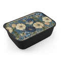 Wild Beauty Floral Bento Box | Blue Cream Botanical Lunch Box | Eco-Friendly PLA with Utensils