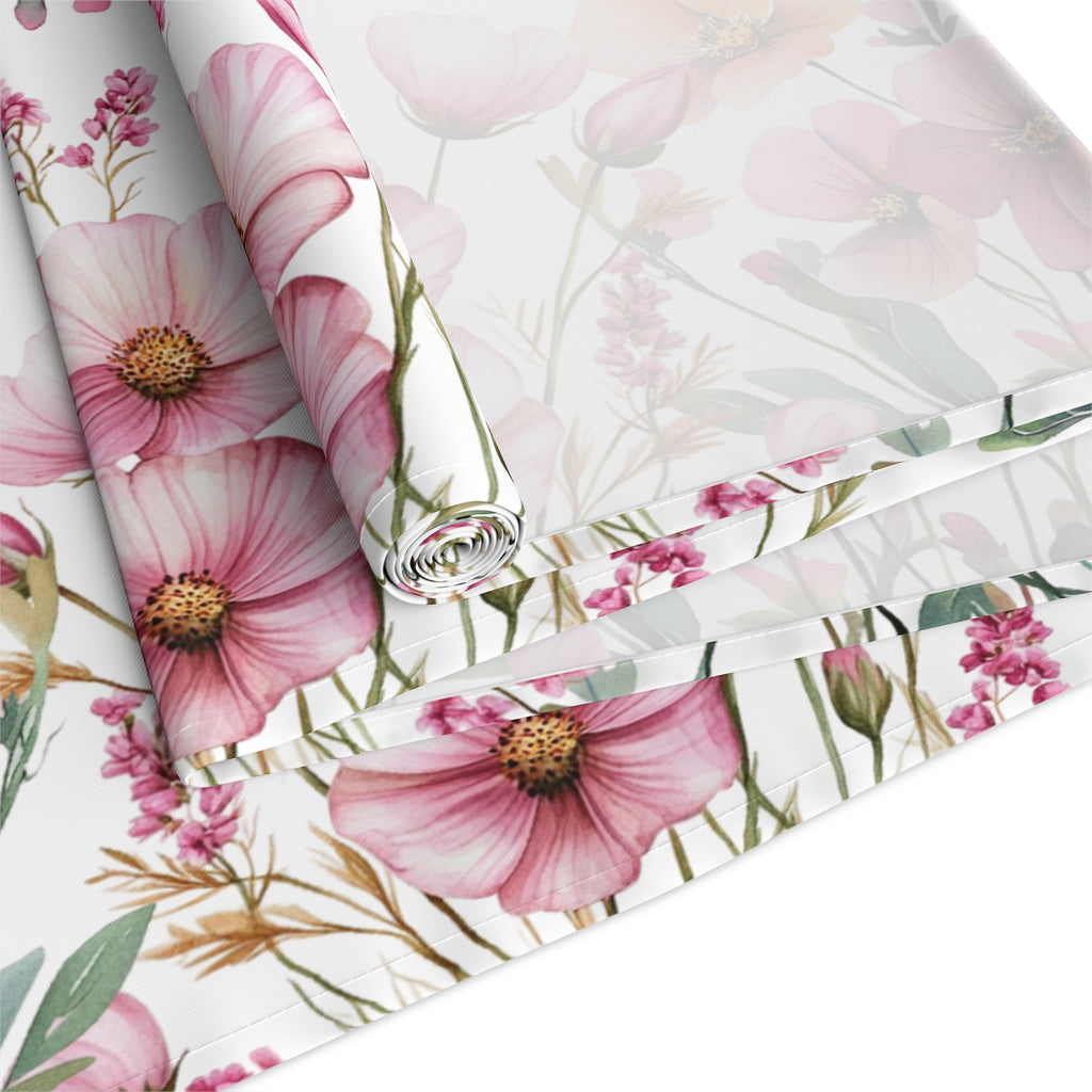 Spring Floral Table Runner, Pink & Purple Blossom Table Decor, Elegant Dining Table Runner, Botanical Wedding Centerpiece, Spring Home Decor