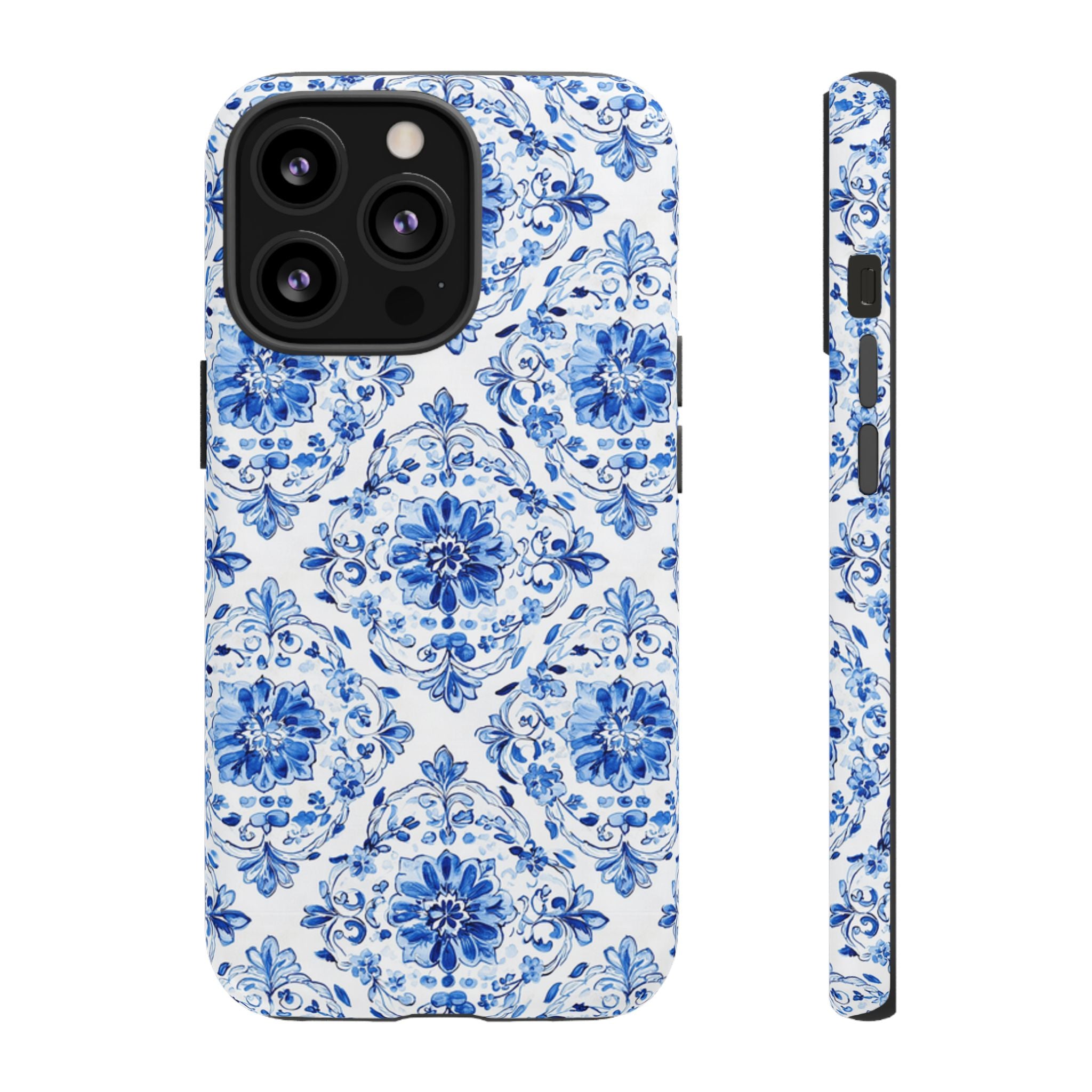 Blue Floral Tile Phone Case | Tough Case