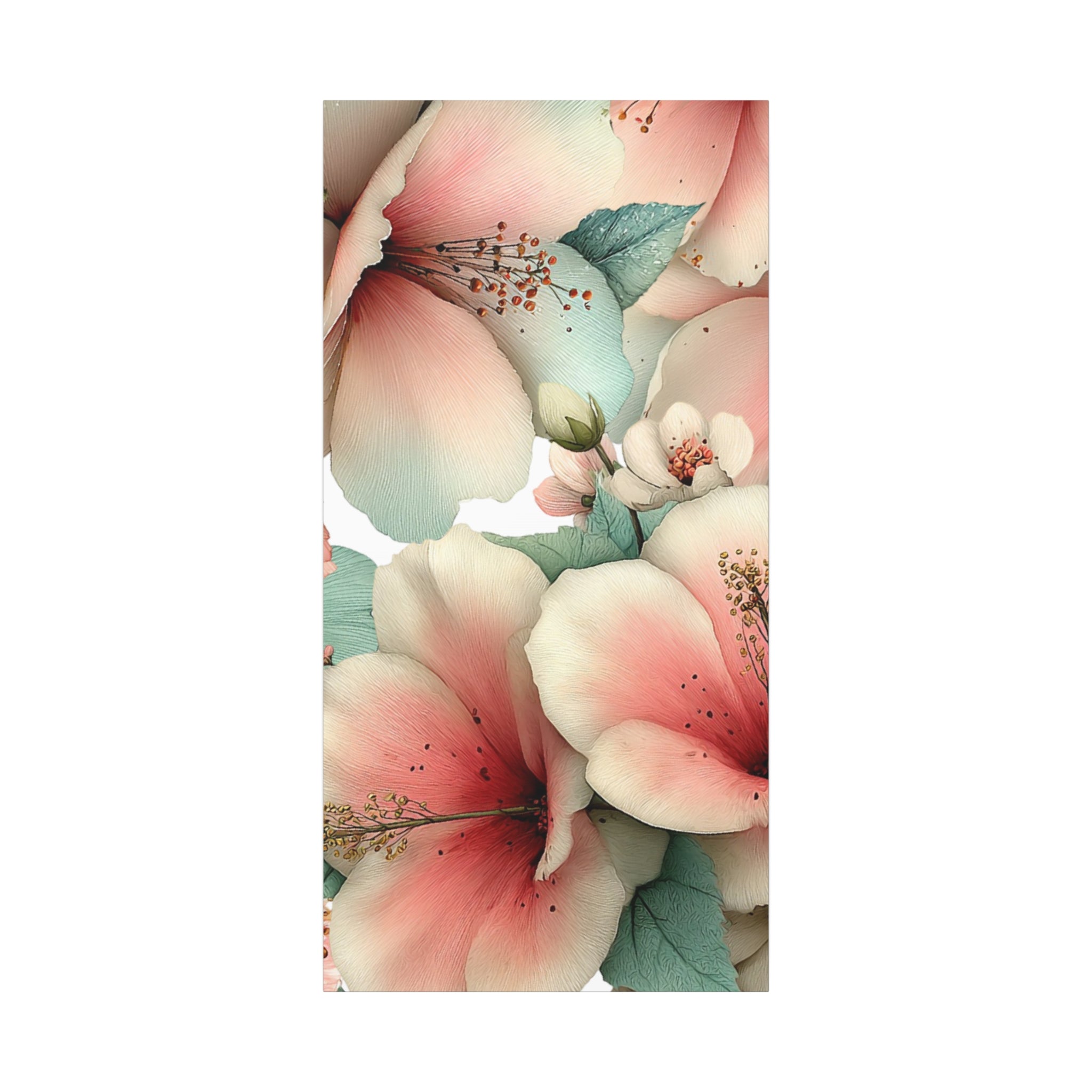 Pastel Floral Matte Canvas Wall Art, Soft Botanical Print, Modern Home Decor, Watercolor Flower Artwork, Stretched 1.25" Canvas