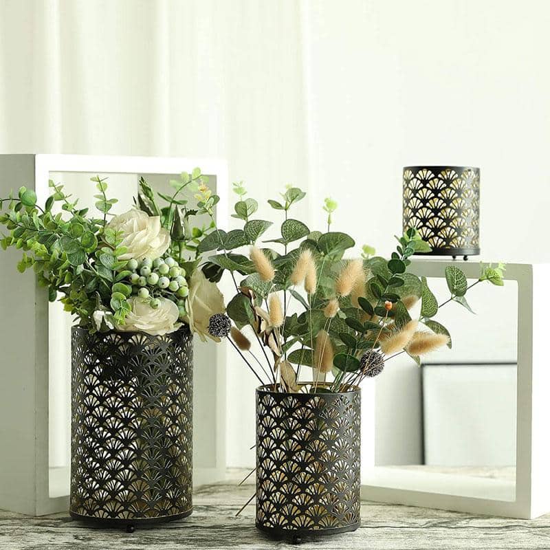 Metal Hurricane Candle Holders Set of 3 by JHY DESIGN | BLUESKYDEZIGN