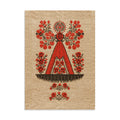Berehynia wall art poster – red and black Ukrainian folk protective symbol, geometric embroidery style, matte paper print for living room or bedroom decor