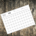 A6 Month Ahead Savings Tracker printable – cash envelope budgeting planner with house icons, instant PDF download by BLUESKYDEZIGN
