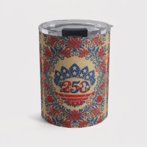Freedom's Garden 250 – Patriotic Travel Tumbler | 10oz Stainless Steel Cup | 250th Anniversary