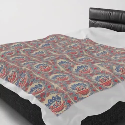Freedom's Garden 250 – Patriotic Floral Plush Blanket | Vintage Americana Throw | 250th Anniversary